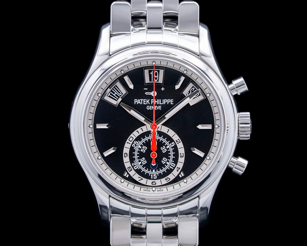 Patek Philippe 5960/1A Annual Calendar Chronograph SS Black Dial