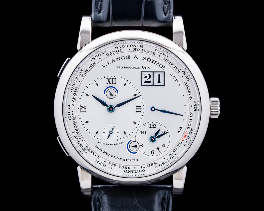 Image of A. Lange & Söhne Lange 1 Time Zone "Buenos Aires" 18K White Gold Silver Dial LIMITED