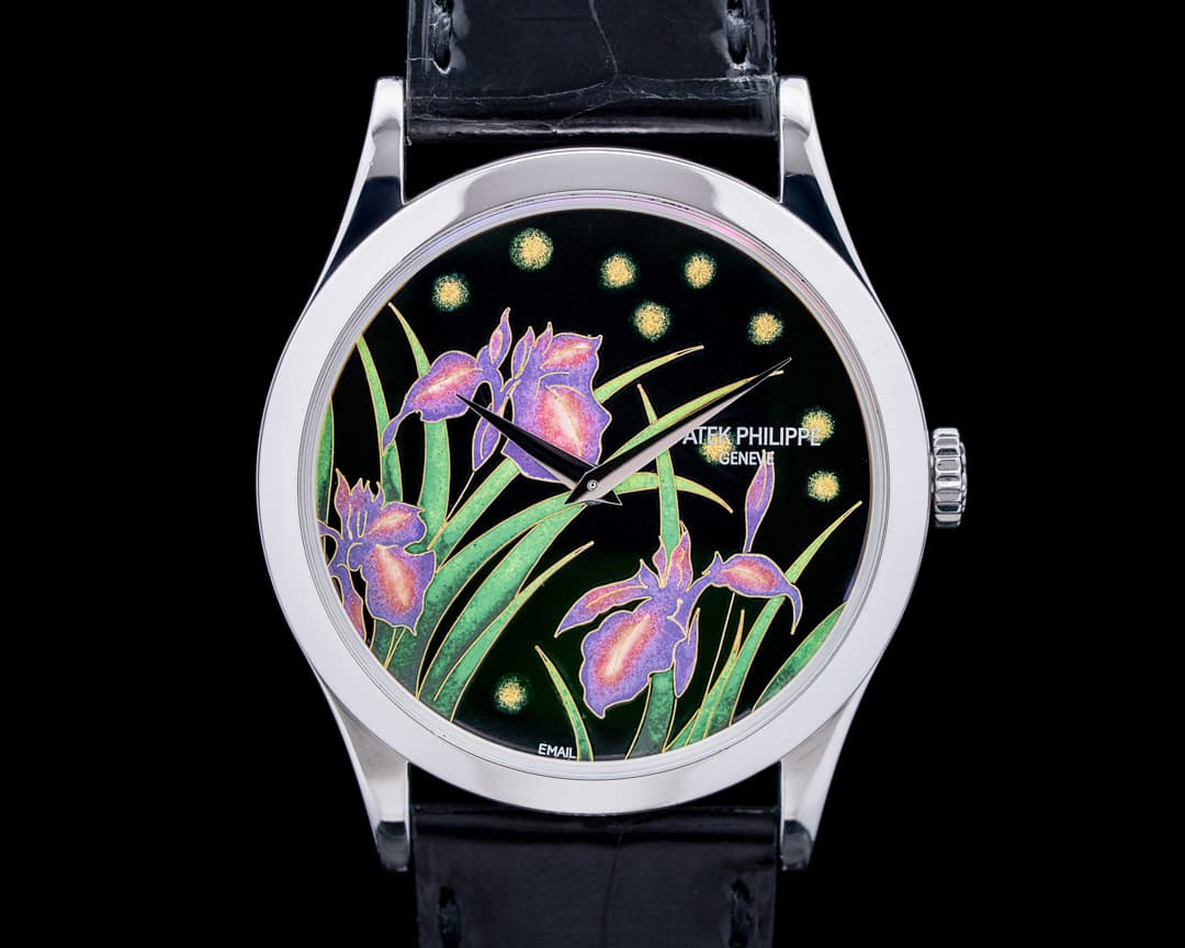 Patek Philippe 5077P-087 Calatrava Handcrafts Platinum Cloisonne Enamel Dial RARE
