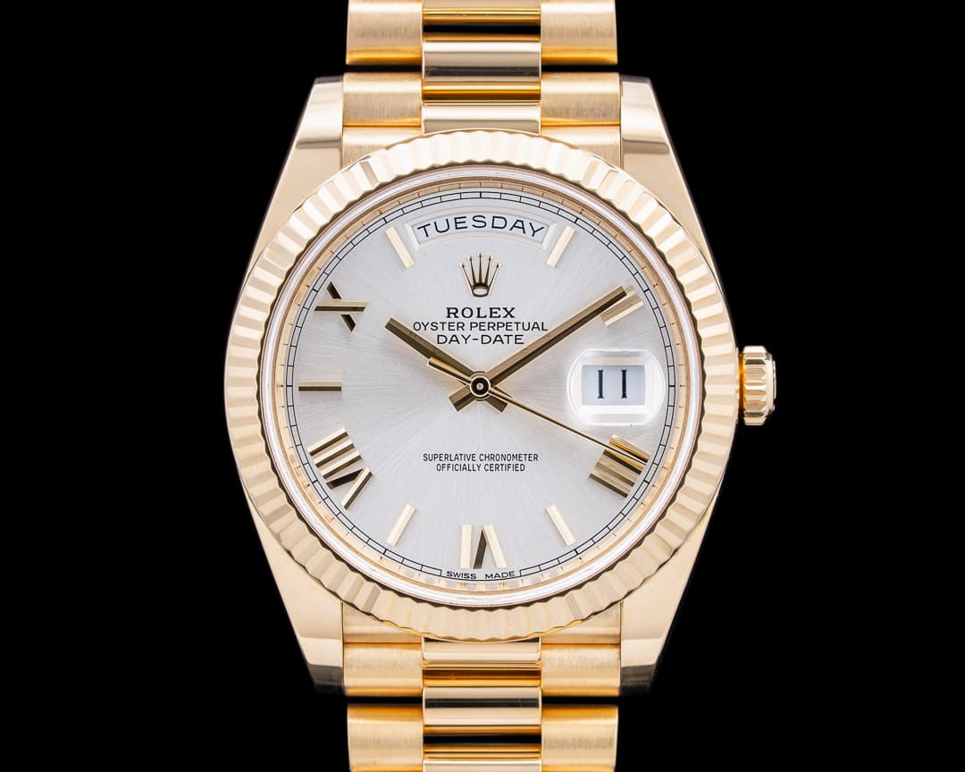 Rolex 228238 Day-Date 40MM 18K Yellow Gold Silver Roman Dial