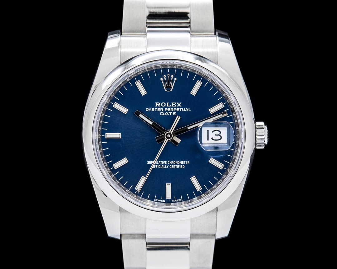 Rolex 115200 Oyster Perpetual Date SS Blue Dial