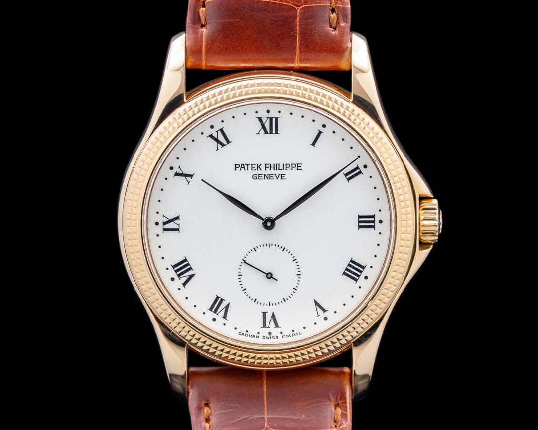 Image of Patek Philippe 5115J Calatrava 18K Yellow Gold White Enamel Dial