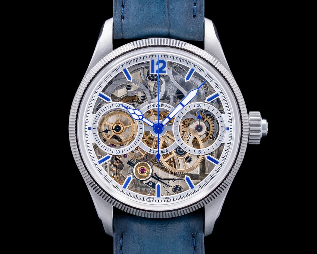 Montblanc 1858 Unveiled Secret Minerva Monopusher Chronograph SS Skeleton Dial LE