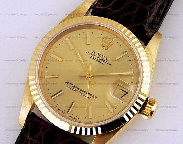 Rolex Oyster Perpetual Datejust YG/Strap