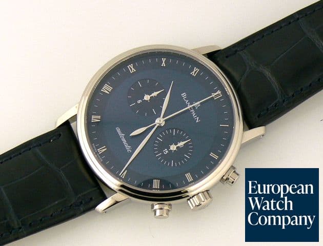 Image of Blancpain Villeret Chrono W.G Blue Dial
