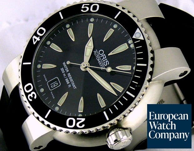 Image of Oris Divers Date Black Dial Rubber Strap 