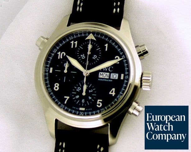 Image of IWC Fliegeruhr Spitfire Doppelchronograph Black Dial Strap