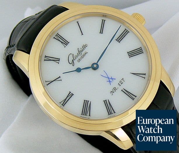 Image of Glashütte Original Senator Meissen Porcelain Dial Rose Gold