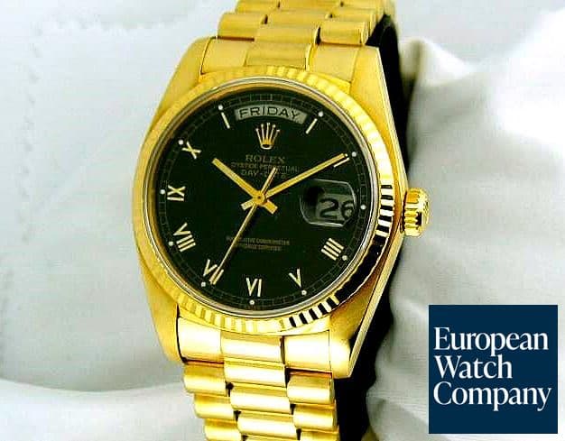 Image of Rolex Day-Date YG/YG Black Dial 