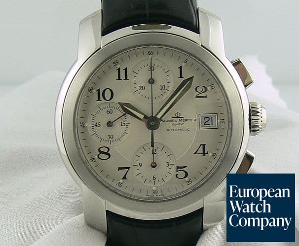 Image of Baume & Mercier Capeland Chrono SS/Strap Silver Dial