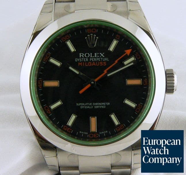 Image of Rolex Milgauss Green Crystal Anniversary Edition 