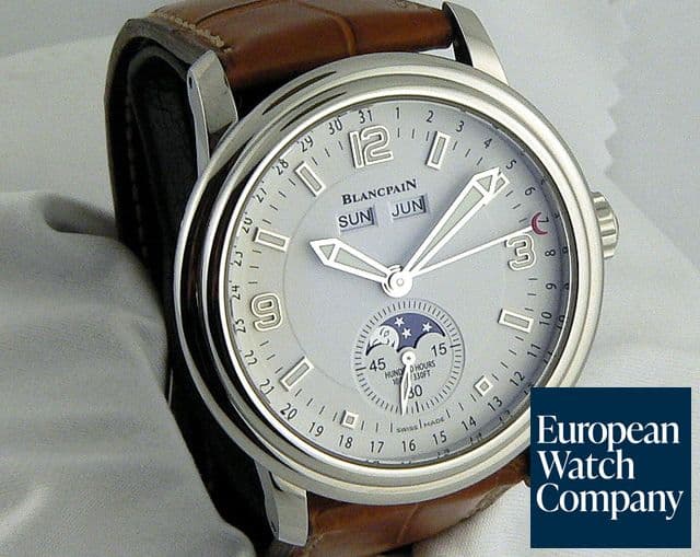 Image of Blancpain Large Triple Date Moon Steel White Dial