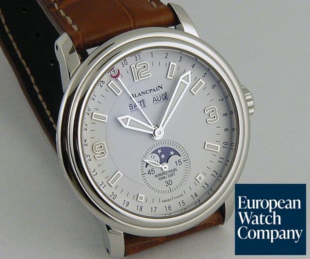 Image of Blancpain Large Triple Date Moon Steel White Dial