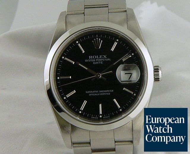 Image of Rolex Date Black Dial SS/SS