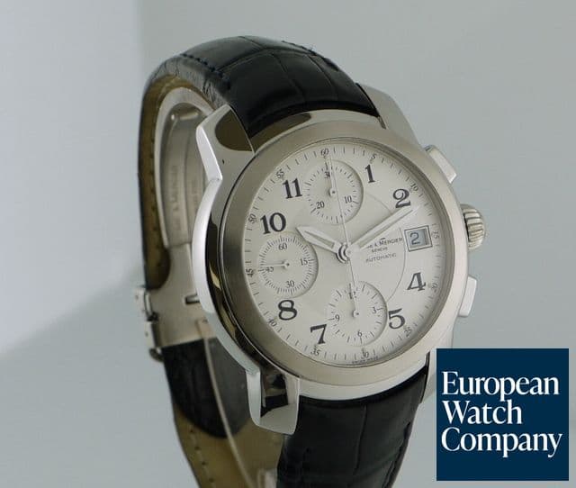 Image of Baume & Mercier Capeland Chrono SS/Strap Silver Dial