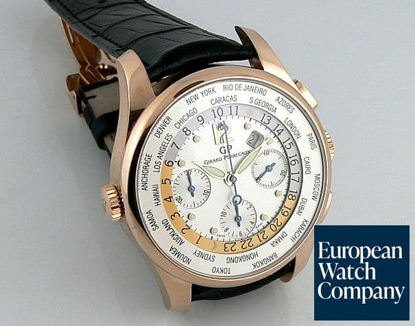 Image of Girard Perregaux World Time WW.TC Chrono Rose All white dial