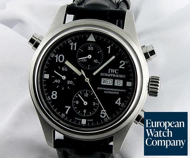 Image of IWC Fliegeruhr  Doppelchronograph Black Dial Strap