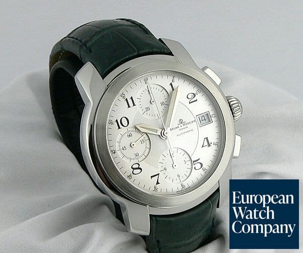 Image of Baume & Mercier Capeland Chrono SS/Strap Silver Dial