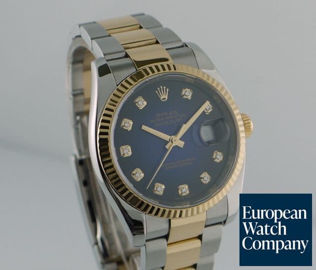 Image of Rolex Datejust 2T Sunburst Blue Dial with Diamonds