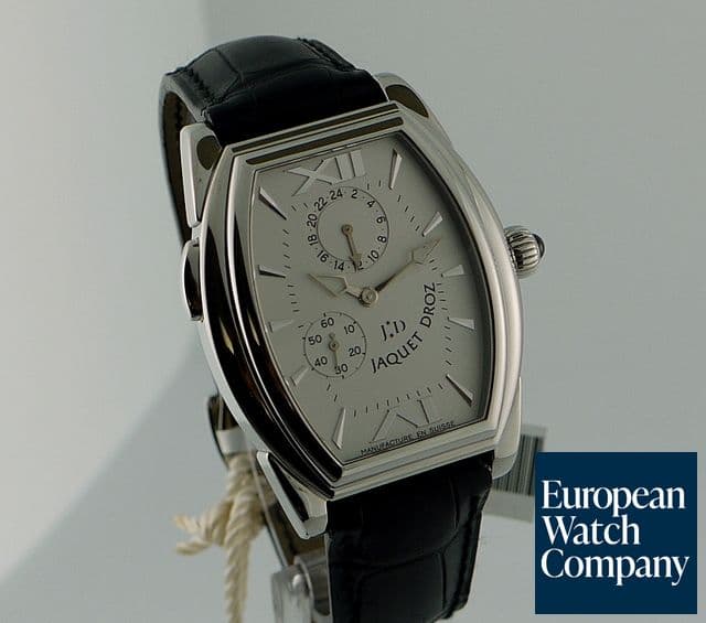 Image of Jaquet Droz Tonneau,GMT
XL Silver Dial
Roman Numerals
