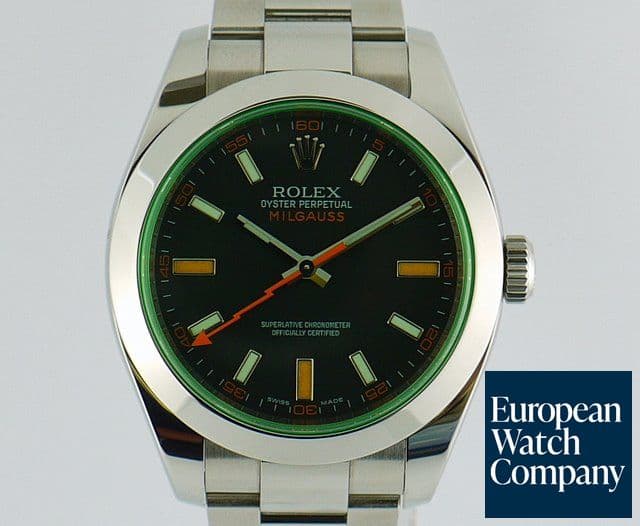 Image of Rolex Milgauss Green Crystal Anniversary Edition 