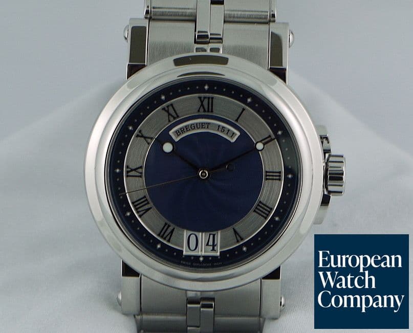 Image of Breguet Marine SS/SS Big Date
Blue Guilloche Dial 