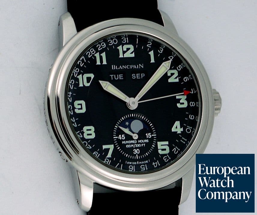 Image of Blancpain Triple Date Moon Black SS/Strap