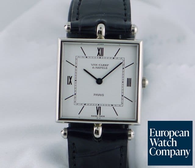 Image of Van Cleef & Arpels Classique SS/White Leather 