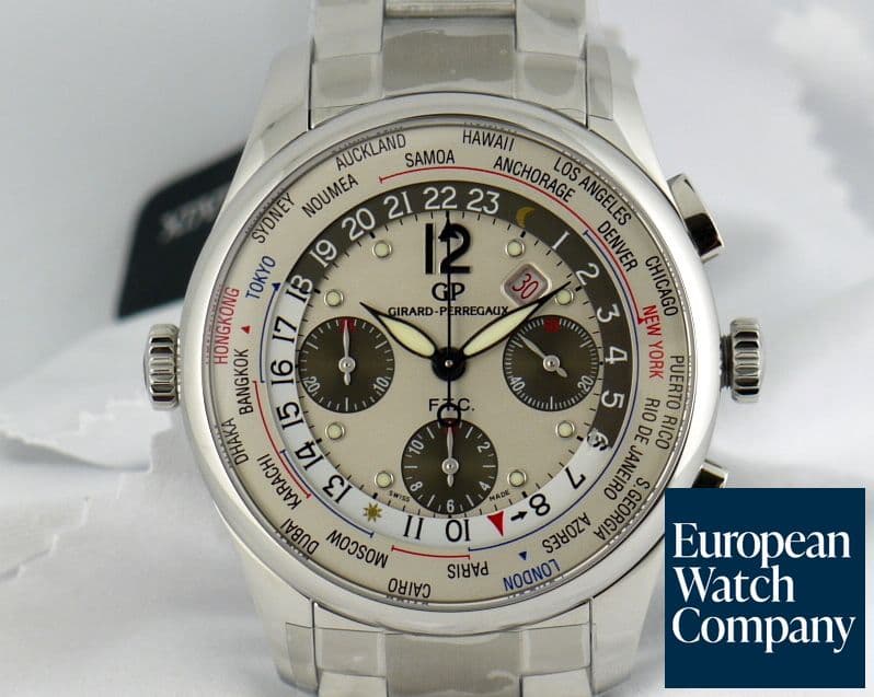 Image of Girard Perregaux World Time WW.TC Chrono SS/SS
Silver Dial