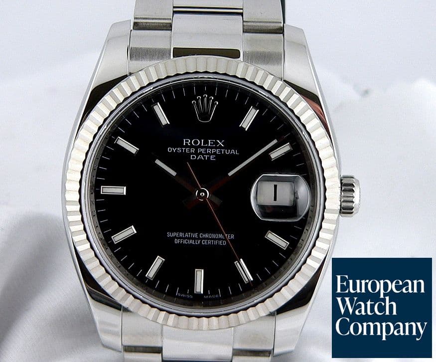 Image of Rolex Date Black Dial SS/SS