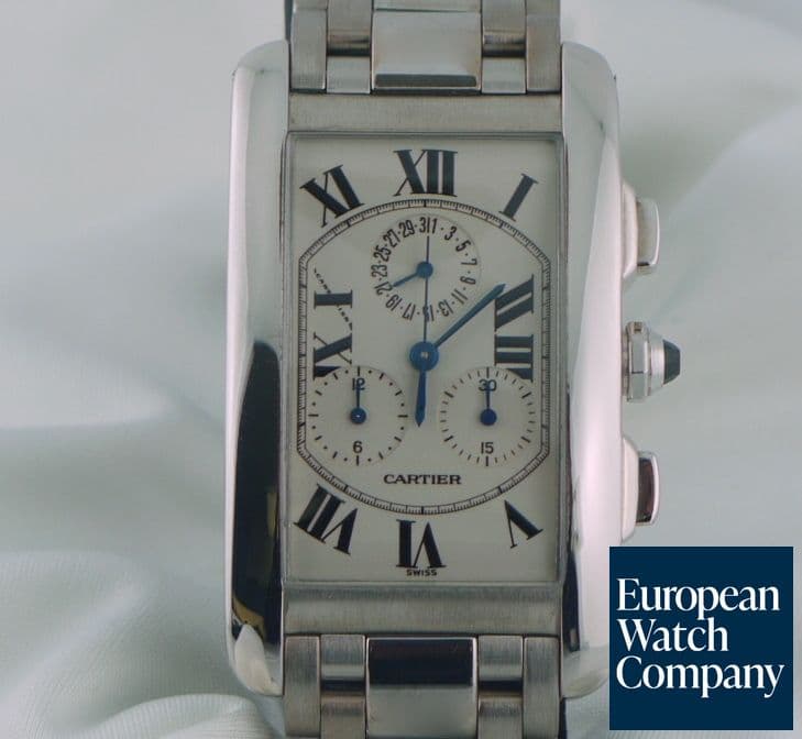 Image of Cartier Tank Americaine Chronograph 18K WG/WG