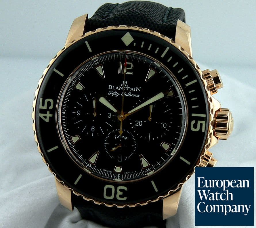Image of Blancpain Fifty Fathoms Chronograph Rose/Rubber Black