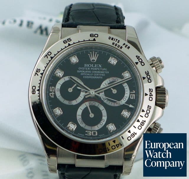 Image of Rolex Daytona WG Strap/ Black Diamond dial
