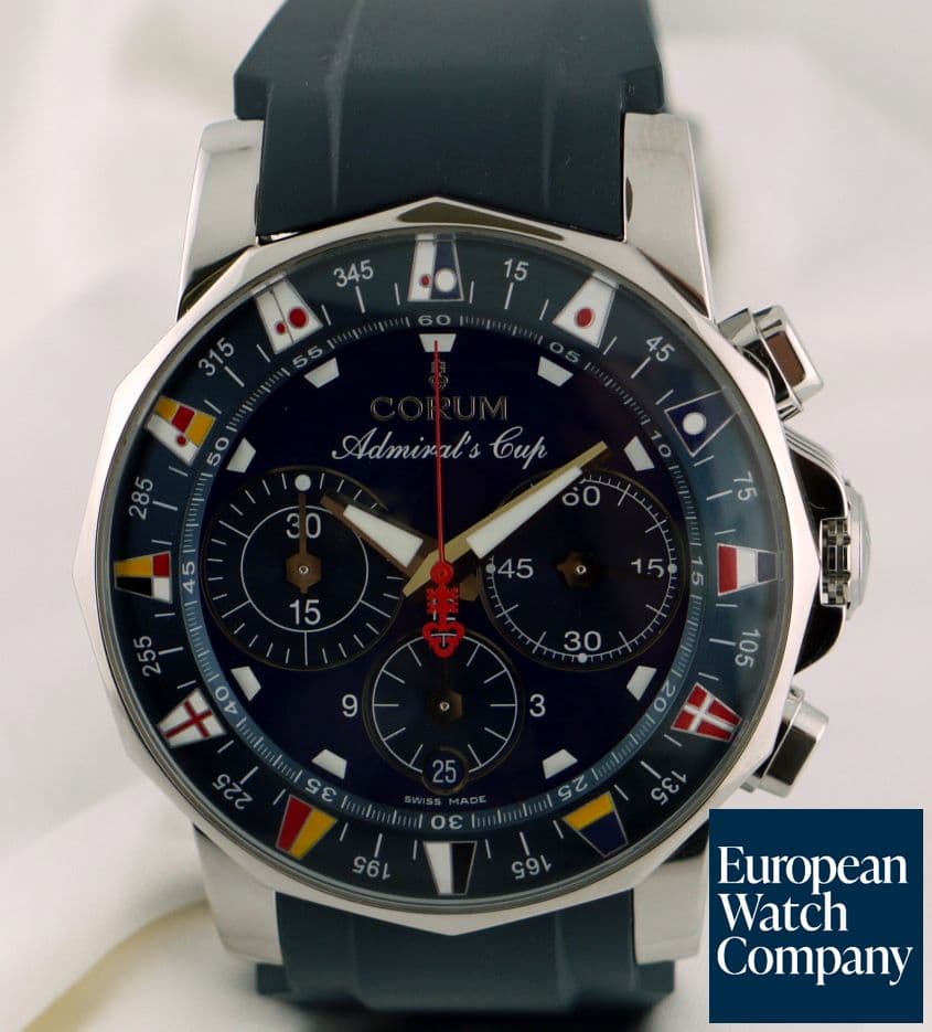 Image of Corum Admiral's Cup Chrono Blue Dial/Rubber Strap
