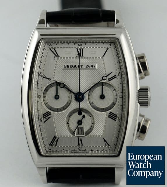 Image of Breguet Heritage Chronograph Platinum Silver Guilloche Dial 32MM