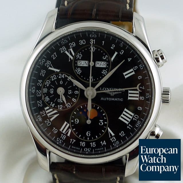 Image of Longines Master Complications Chronograph SS/Strap
Black Dial
