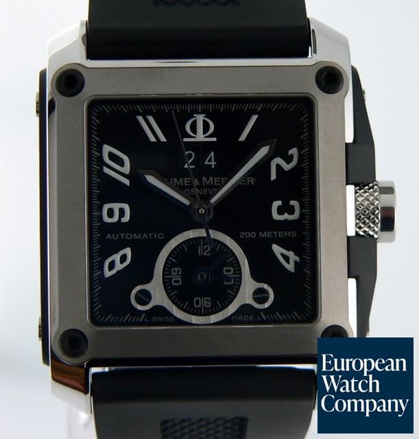 Image of Baume & Mercier Hampton Square Dual Time Black Rubber 