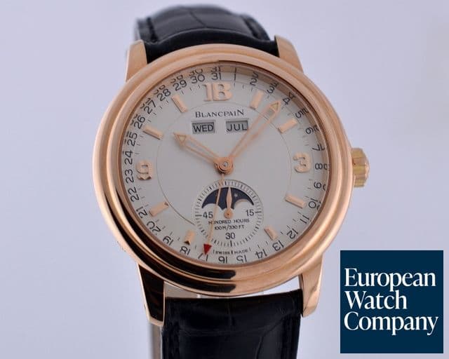 Image of Blancpain Complete Calnedar Moon 18K Rose Gold Half Hunter 38MM