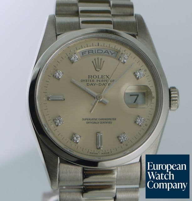 Image of Rolex President Platinum
Silver Dial with Diamond Markers
