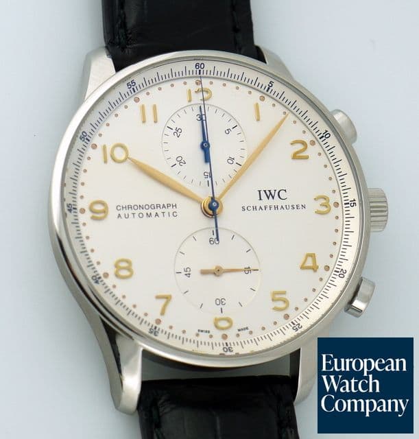 Image of IWC Portugieser Chronograph Steel White Dial 