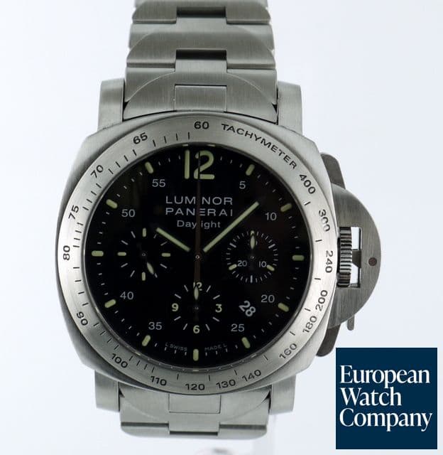 Image of Panerai Luminor Chronograph Daylight SS/SS Black Dial K Series (2008) 44MM
