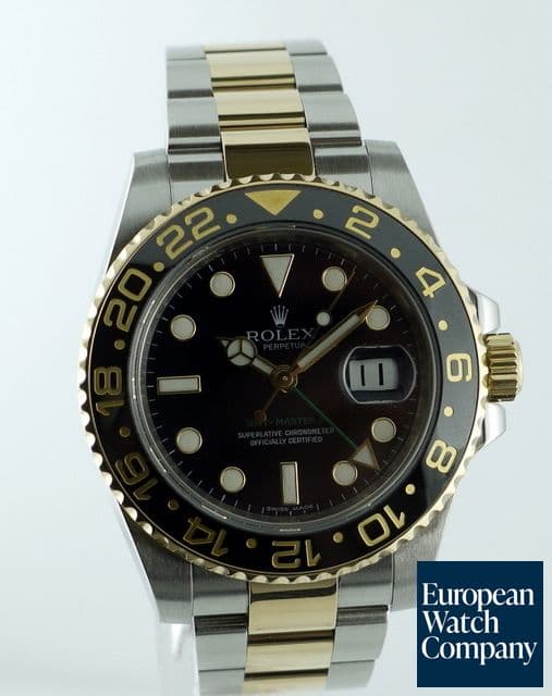 Image of Rolex GMT Master II Gold/Steel
Black 
