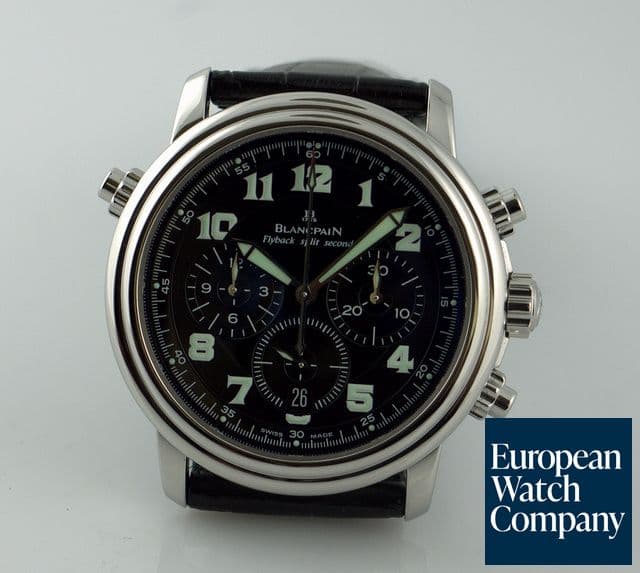 Image of Blancpain Flyback Rattapante Black Military Dial 40MM
