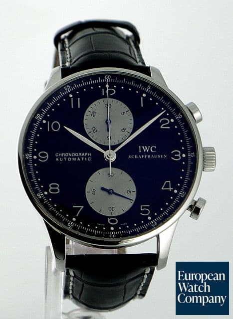 Image of IWC Portugieser Chronograph Black Dial/Silver Subdials