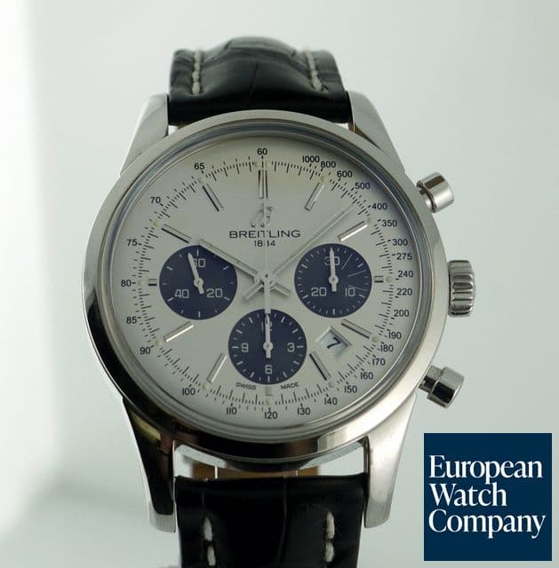 Image of Breitling Transocean Chronograph SS/Strap
Silver Dial