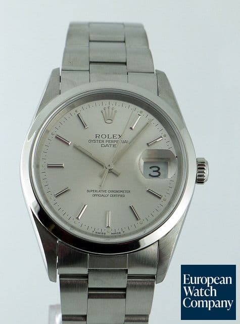 Image of Rolex Date Silver Dial SS/SS