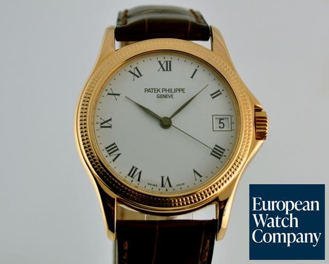 Image of Patek Philippe Calatrava 18K Rose Gold Hobnail Roman 37MM