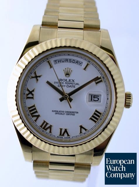 Image of Rolex Day-Date II President YG/YG White Dial Roman (M Series)