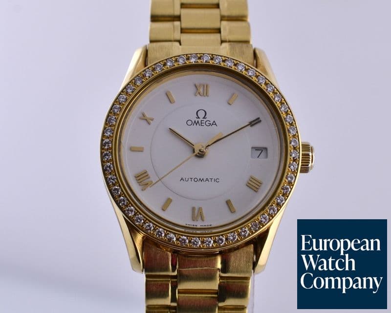 Image of Omega Ladies 18K YG W/Diamonds