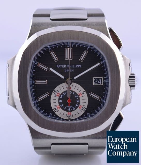Image of Patek Philippe Nautilus Chronograph SS/SS Black Dial 